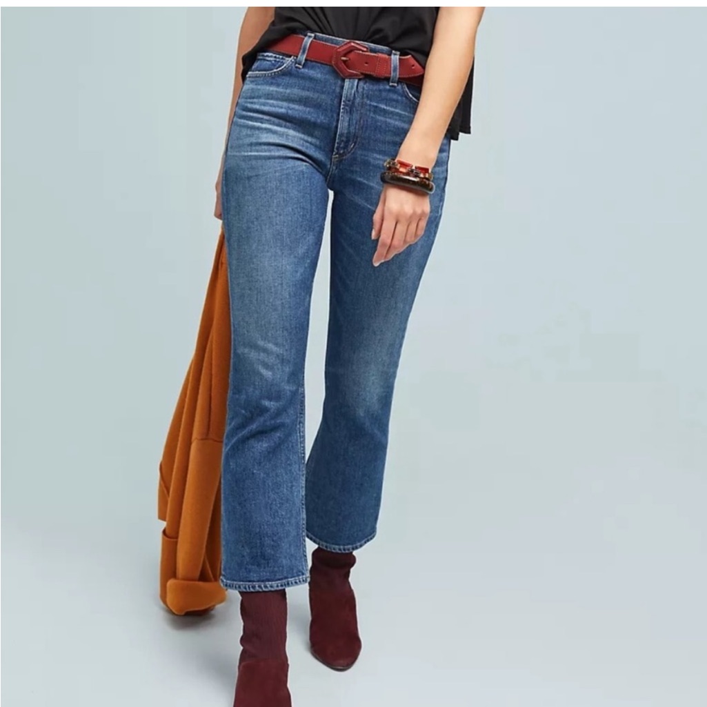 Citizens Of Humanity Coh Demy High Rise Crop Flare Jean In Solo Blue Nwot